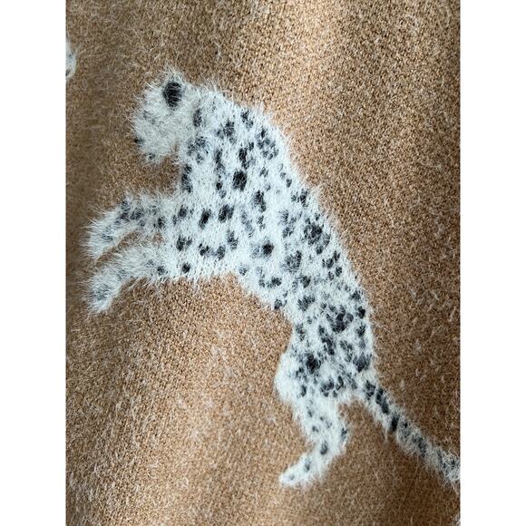 &MERCI Women's Fuzzy Leopard Big Cat Novelty Pullover Sweatshirt Sweater Sz M - Picture 5 of 10